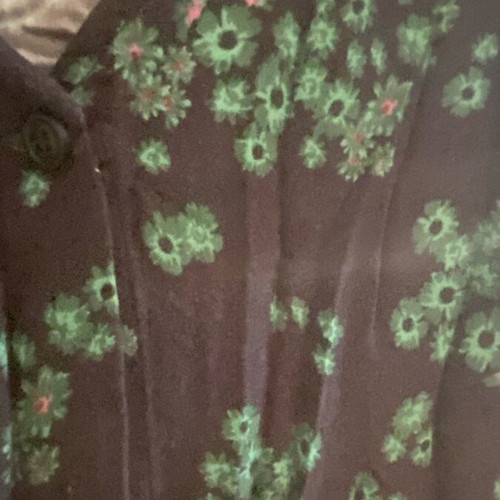 Badila long chemisière dress with short sleeves, like new, black and green