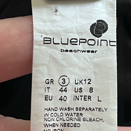 Bluepoint one-piece swimsuit L with open back like new, black