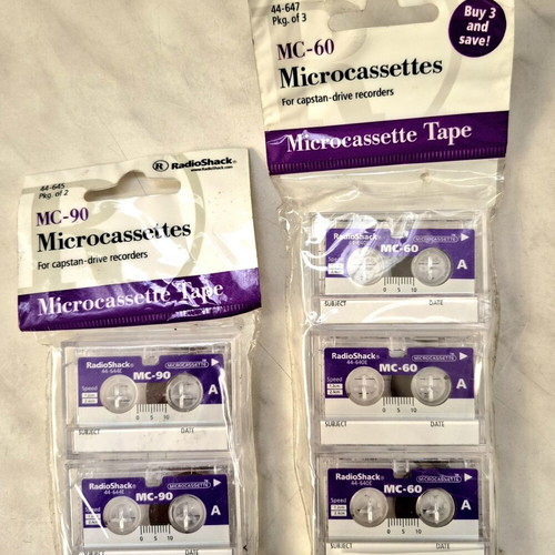 RadioShack MC-60 & MC-90 Microcassettes new, set of 5