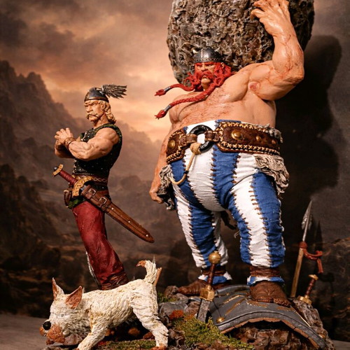 Asterix and Obelix 1/9 Scale Resin Diorama Statue, hand painted