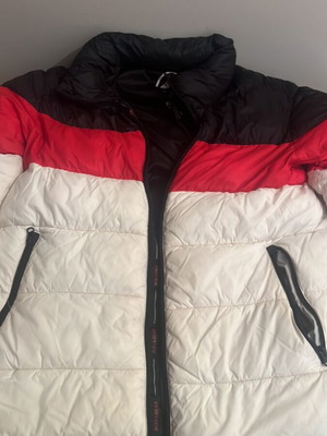 Pull & Bear jacket, medium, white and blue