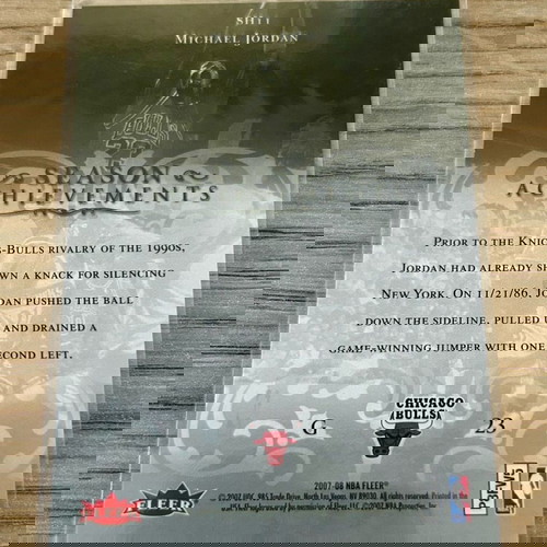 Κάρτα Michael Jordan Chicago Bulls NBA Fleer 2007 SH11