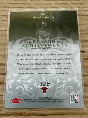 Κάρτα Michael Jordan Chicago Bulls NBA Fleer 2007 SH11