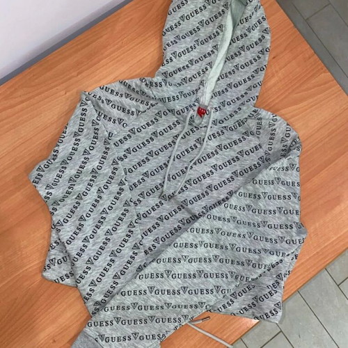 Guess logo hoodie like new, size L, black and grey