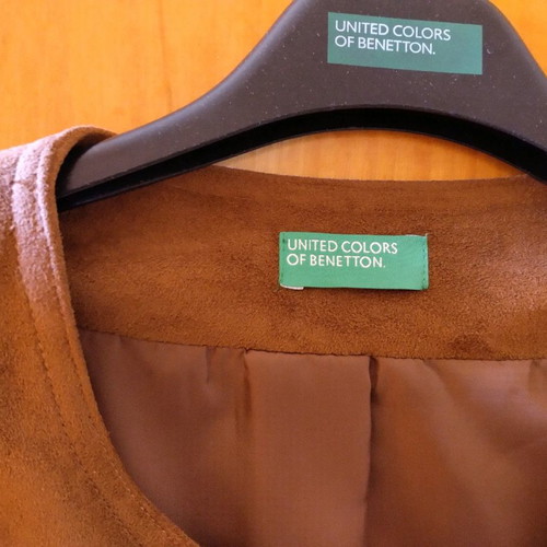 Benetton suede jacket used, tan color, size 44 medium
