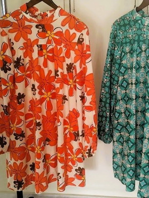 Dresses with Retro Aesthetic like new, floral and geometric patterns