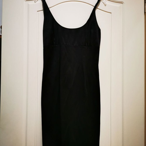 Satin black dress tight fit like new