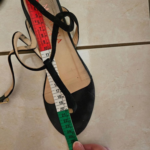 Italian leather suede sandals like new, size 38, black