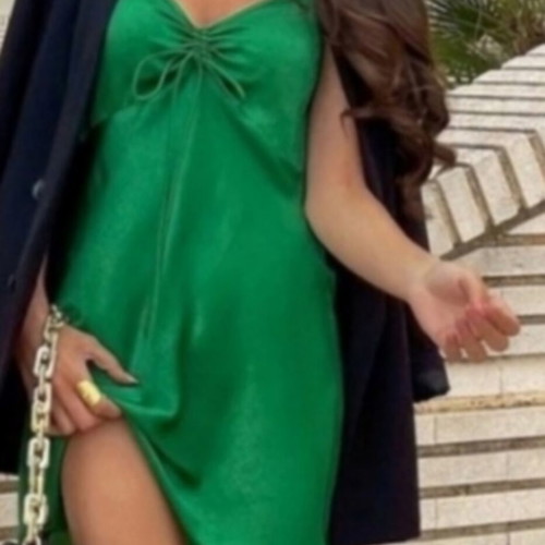 Zara satin lingerie dress green size M