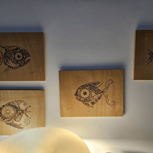 Pyrography set of 4 new pieces