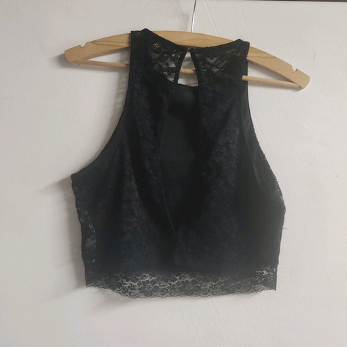 Crop top black lace Terranova like new