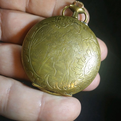 Pocket watch used, engraved, SCRILD Freres & Co Eterna