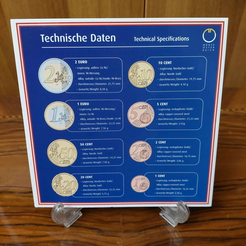 Austria euro coin set 2002 new
