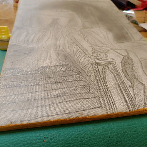 Medieval theme painting new, handmade
