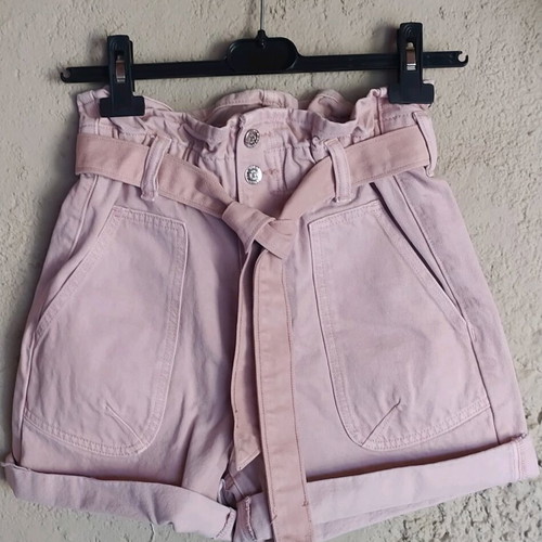 Zara dusty pink denim shorts used, size 34