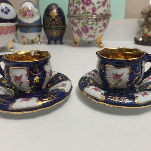 Limoge decorative cups used, set of 2 pieces