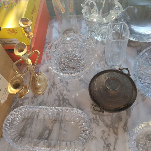 Crystal fruit bowls, vases, ashtrays used, set