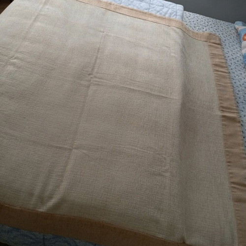Armchair throw like new, chenille beige 150x150 cm