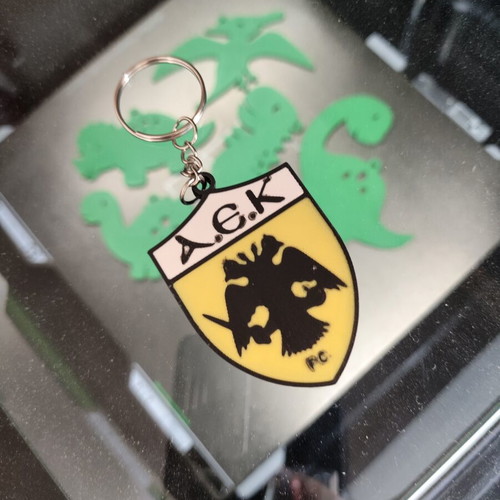 AEK keychain 3D printed in PLA