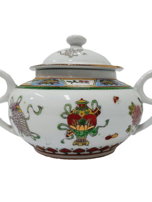 Porcelain sugar bowl 1990 China decorative