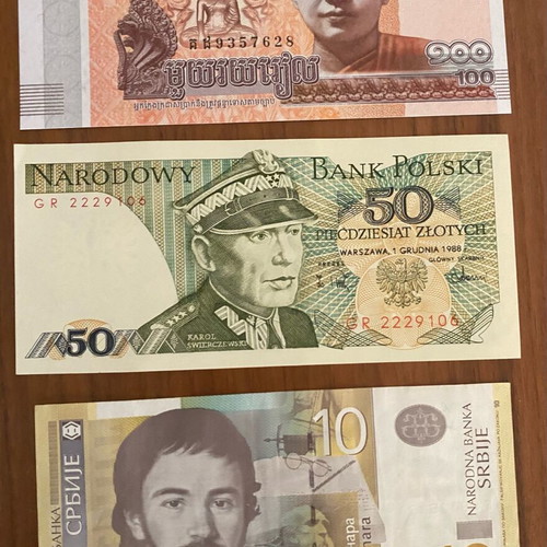 Used banknotes lot of 9 from various countries