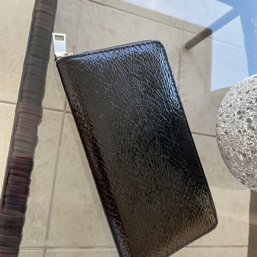 Black croco women's wallet, brand new