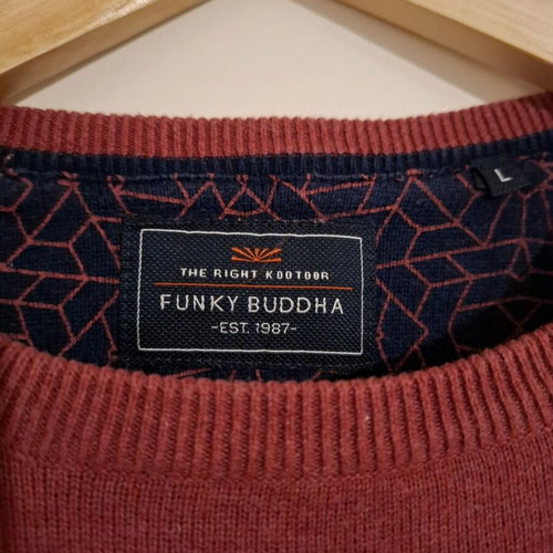 Funky Buddha men's thin sweater like new, orange-red, size L