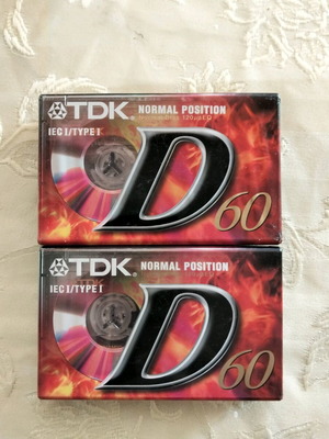 TDK D 60 cassette tapes new, 2 sealed pieces