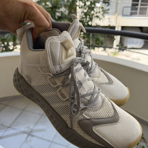 Adidas basketball shoes size 44.5, white and grey