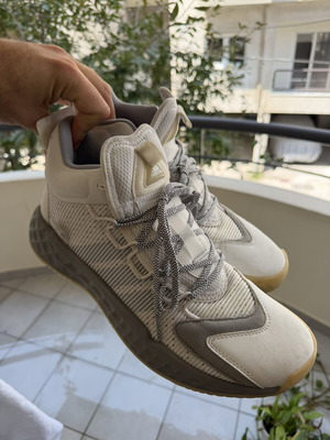 Adidas basketball shoes size 44.5, white and grey
