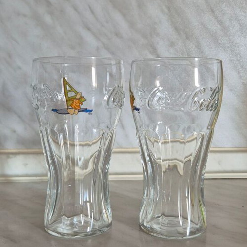 Coca Cola collectible glasses with Athena like new