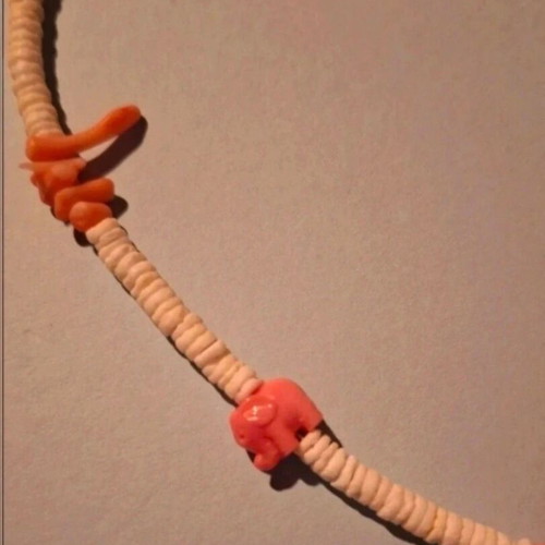 Necklace with elephant beads, summer style