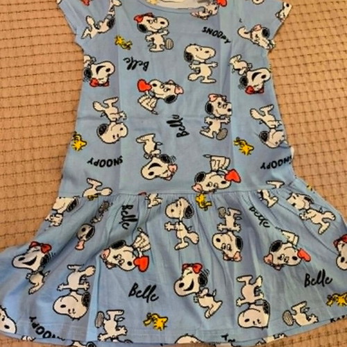H&M Snoopy & Belle Dress new, ages 2-4, light blue