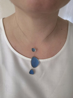 Silver handmade necklace 925 like new, approximately 42 cm