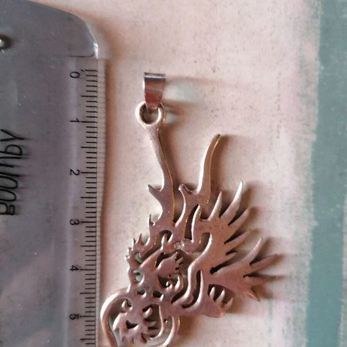 Silver 925 pendant with tribal dragon new