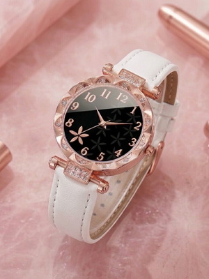Women's watch new, white strap