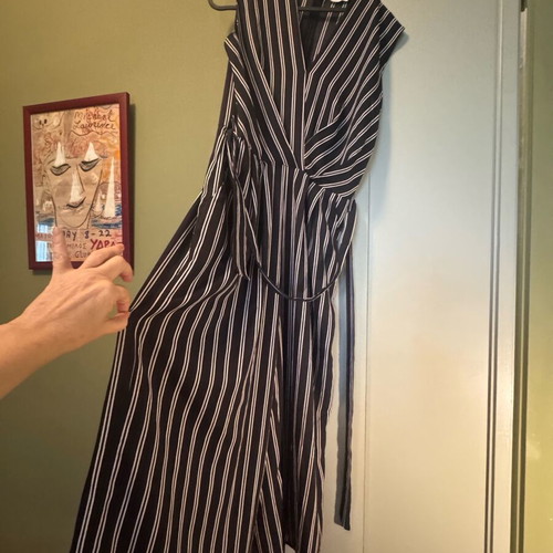 Marina V striped jumpsuit like new, black and white, size M