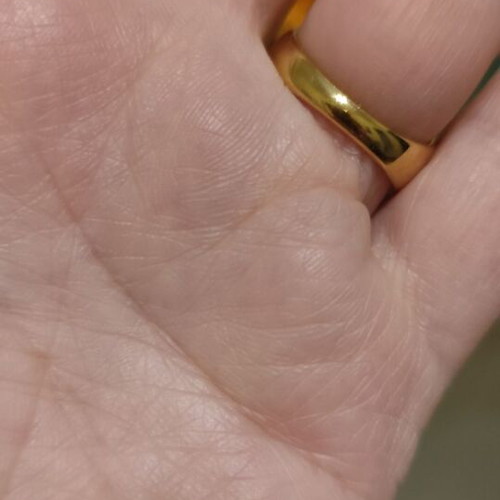 Gold ring new, stainless steel, size 8, circular design