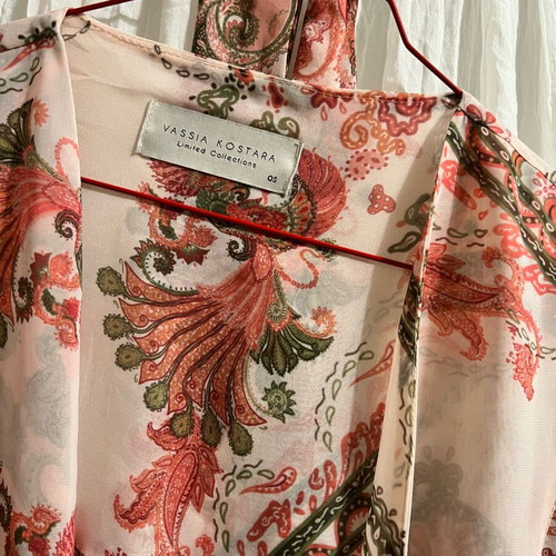 Vassia Kostara Kimono dress new with matching fabric belt