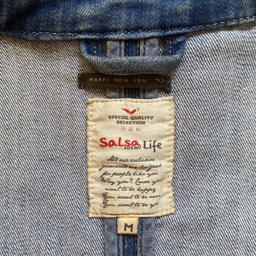 Salsa Life Zip Up Denim Jacket like new, blue, size medium fits small