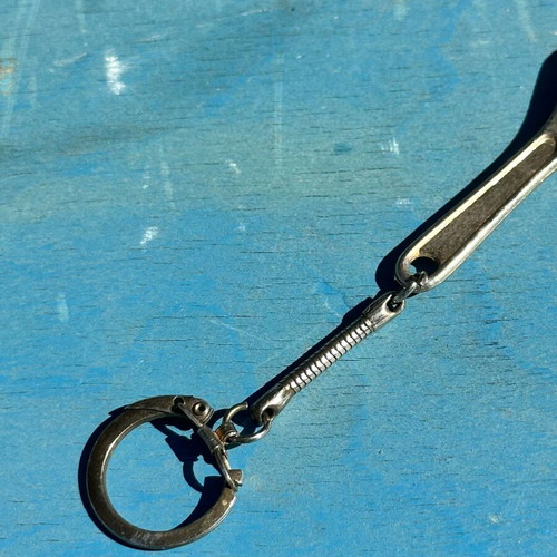 Vintage Adjustable Wrench Keychain metal, used, 6.7 cm