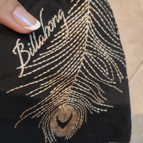 Billabong vintage shorts new with gold embroidered threads and sequins, size S
