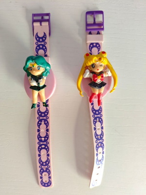 Sailor Moon and Sailor Neptune used toy watches bootleg
