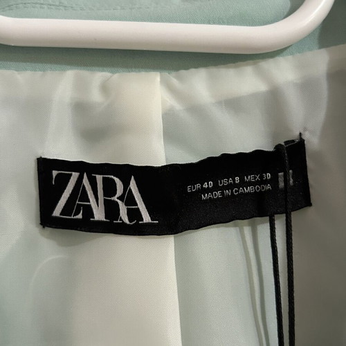 Zara Mint Green Tailored Blazer, Size EUR 40 / US 8