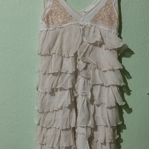 Women's top like new, white and beige, size S