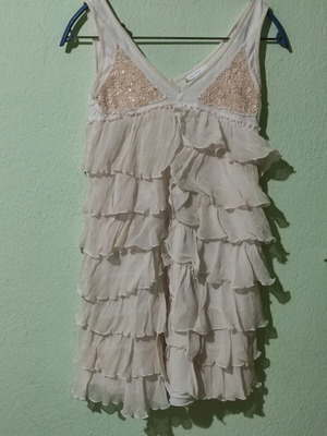 Women's top like new, white and beige, size S