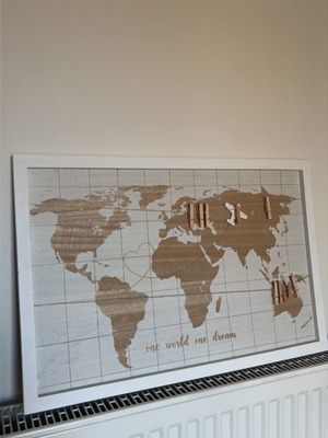 World Map Hanging Board like new