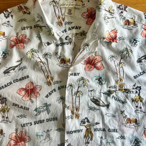 H&M shirt XXL with exotic print like new, multicolor