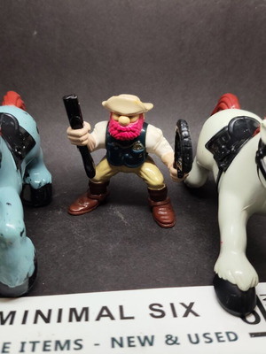 Fisher Price Canonball Coach 1997 figures with rider and two horses