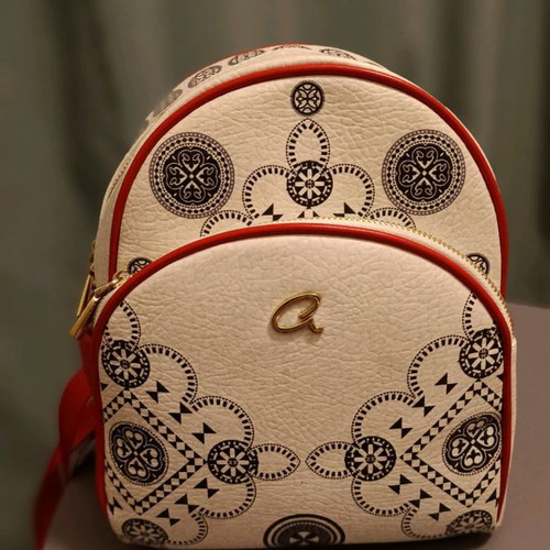 Axel backpack new, white with red details